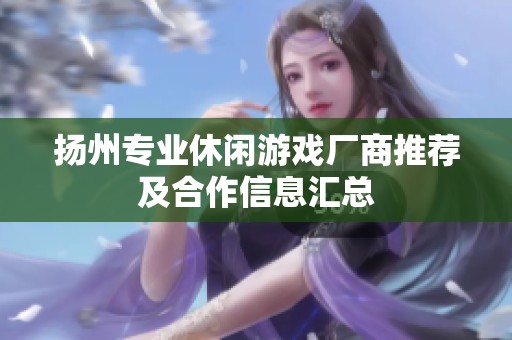 揚(yáng)州專業(yè)休閑游戲廠商推薦及合作信息匯總