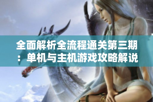 全面解析全流程通關(guān)第三期：單機與主機游戲攻略解說