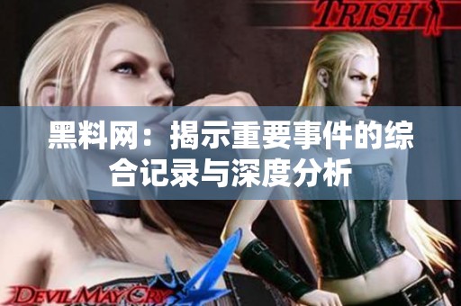 黑料網(wǎng)：揭示重要事件的綜合記錄與深度分析