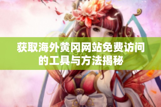 獲取海外黃岡網(wǎng)站免費訪問的工具與方法揭秘