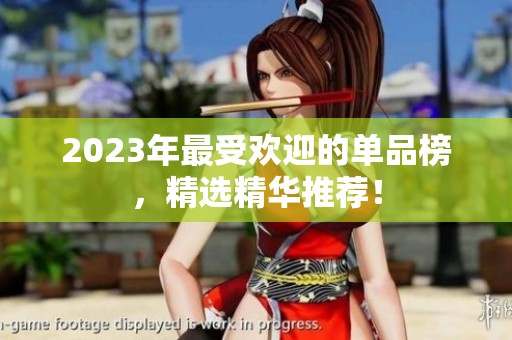 2023年最受歡迎的單品榜，精選精華推薦！
